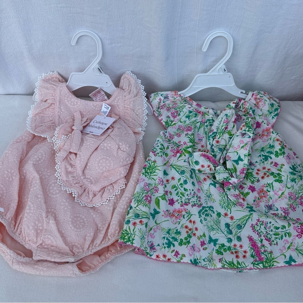 Tommy Bahama And Catherine Malandrino Chic Pink and Green Diaper Covers #A1 2Pc